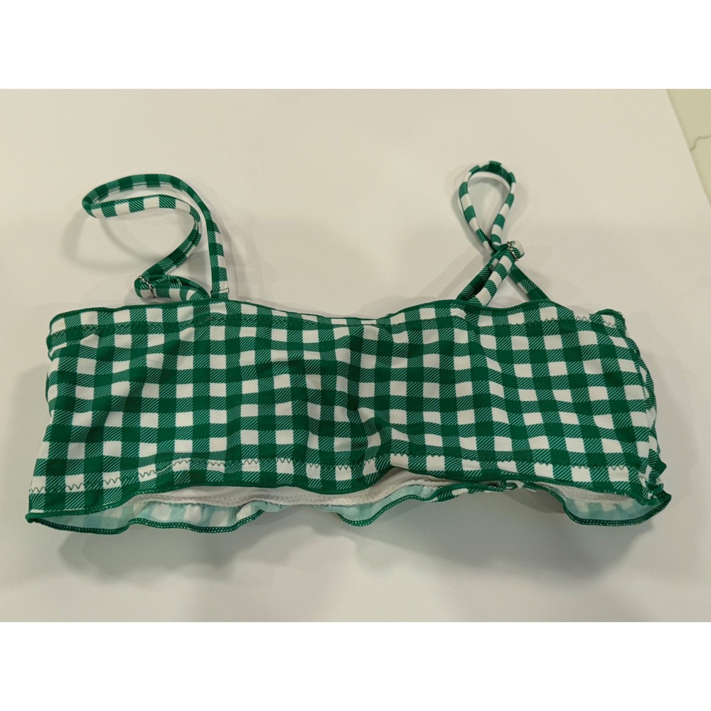 Cupshe Green Gingham Ruffle Bikini Set XS High Cut Swimwear - Picture 5 of 7